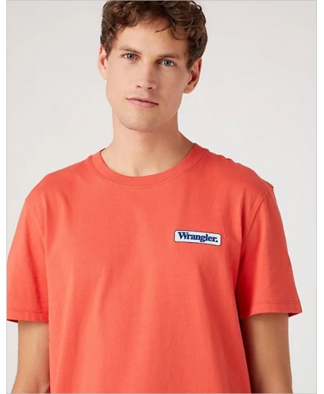 Camiseta naranja logo WRANGLER