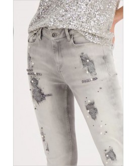 Pantalón gris lentejuelas MONARI