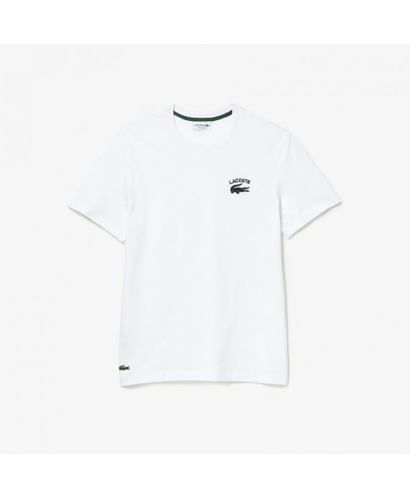 Camiseta blanca regular fit cocodrilo pecho LACOSTE