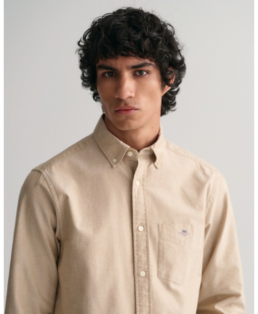 Camisa oxford regular fit beige GANT