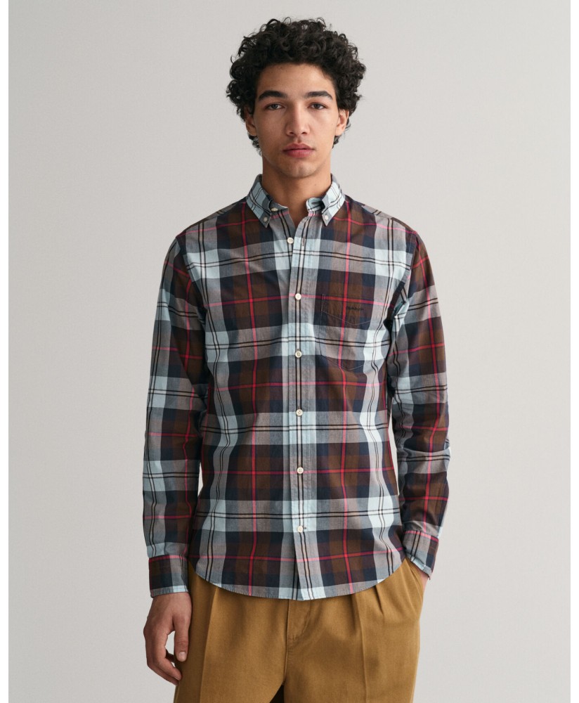 Camisa regular fit popelín cuadro grande GANT