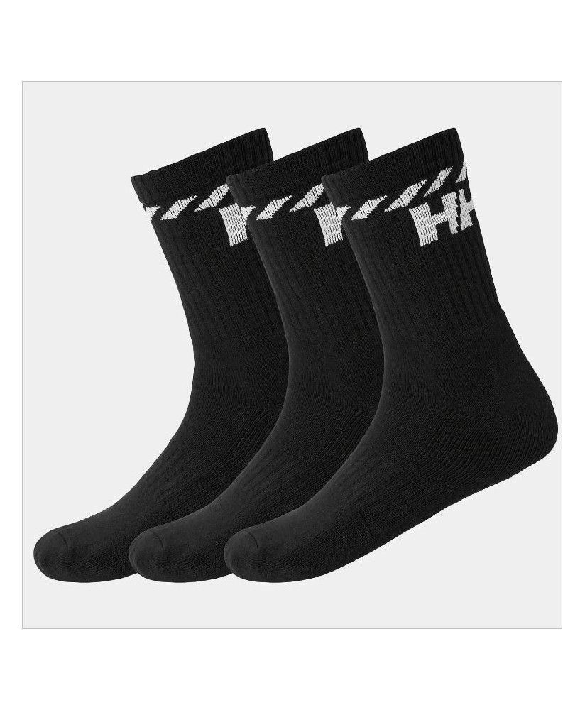 Pack 3 pares calcetines deportivos algodón negros HELLY HANSEN