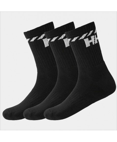 Pack 3 pares calcetines deportivos algodón negros HELLY HANSEN