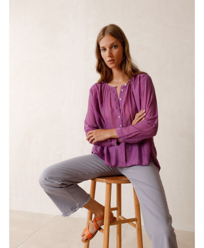 Camisa voile de algodón púrpura INDI&COLD
