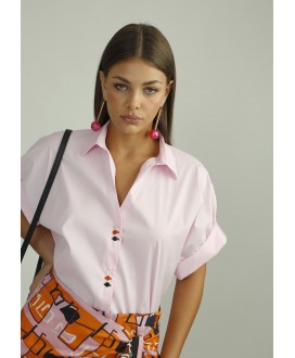 Camisa rosa c/pico ALBA CONDE