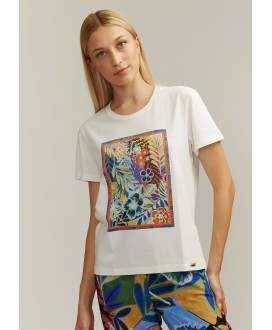 Camiseta cruda estampado floral ALBA CONDE