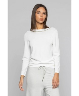 Jersey redondo crudo detalle brillante cuello KOCCA