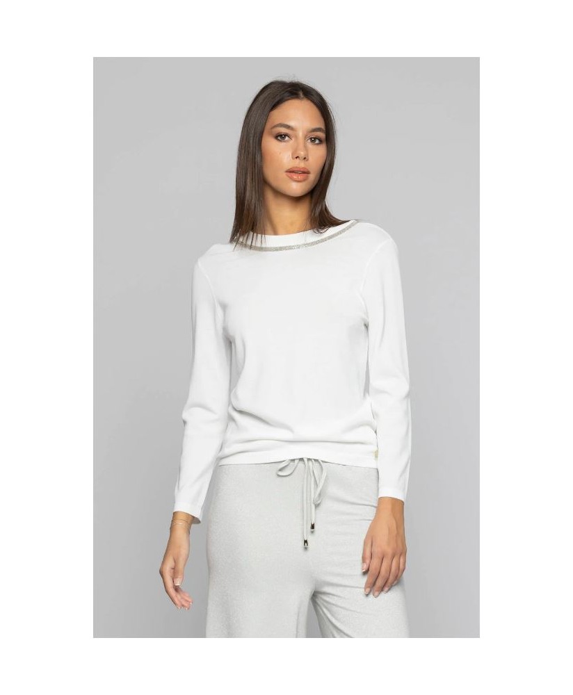 Jersey redondo crudo detalle brillante cuello KOCCA