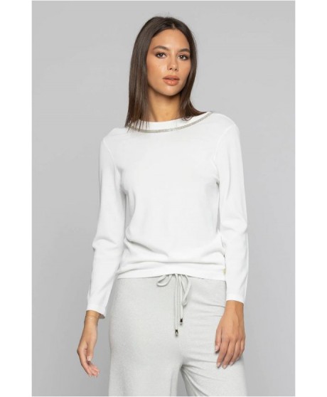 Jersey redondo crudo detalle brillante cuello KOCCA