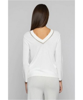 Jersey redondo crudo detalle brillante cuello KOCCA