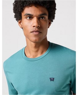 Camiseta básica verde logo marino pecho WRANGLER