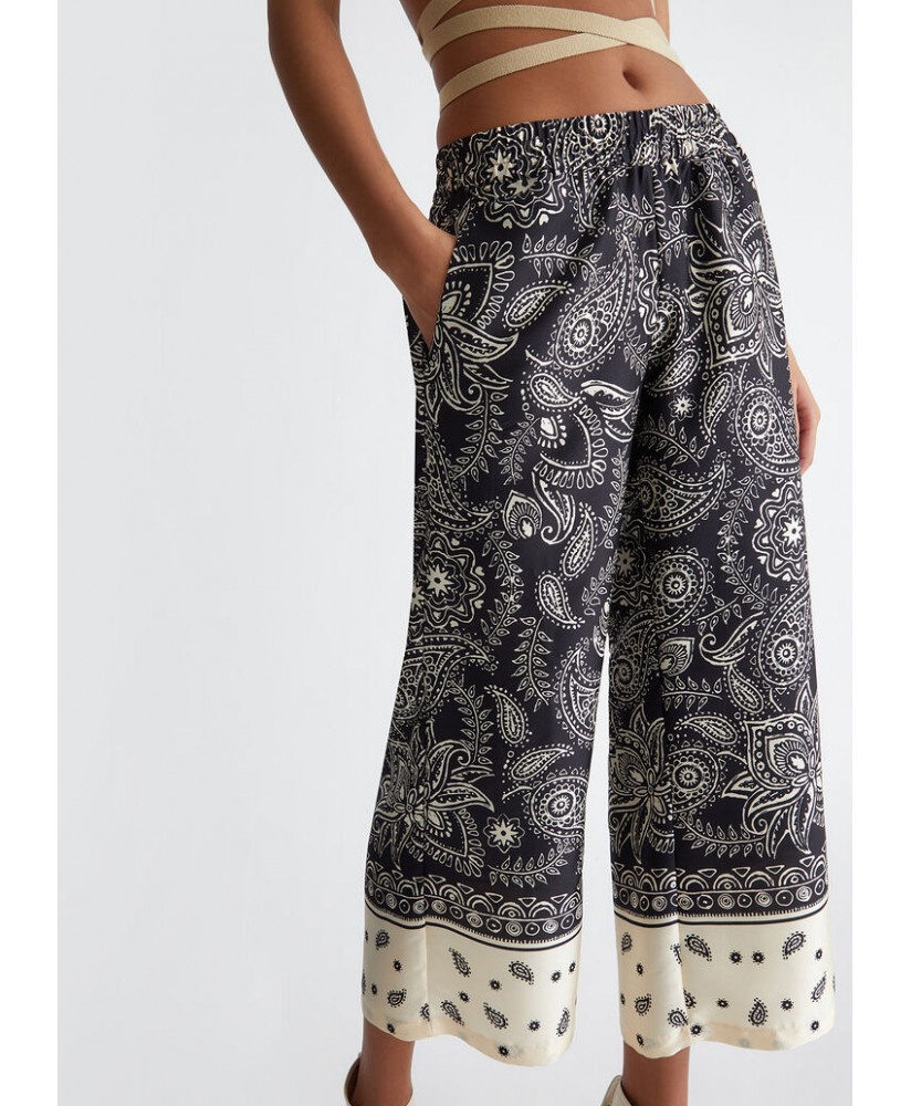 Pantalón raso estampado negro LIU JO