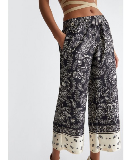 Pantalón raso estampado negro LIU JO