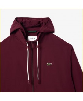 Chaqueta impermeable corta granate LACOSTE