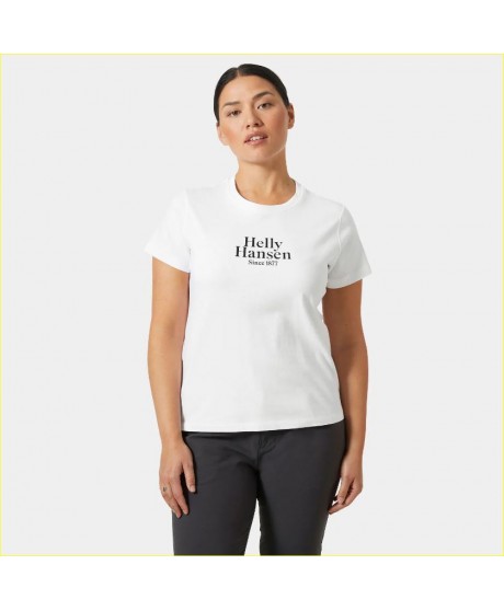 Camiseta mujer blanca gráfico pecho HELLY HANSEN