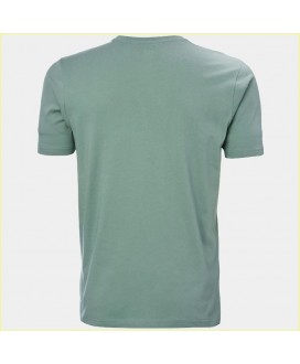 Camiseta verde logo al tono pecho HELLY HANSEN