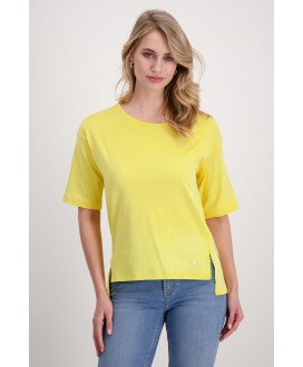 Camiseta algodón amarillo aberturas MONARI