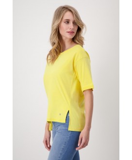 Camiseta algodón amarillo aberturas MONARI