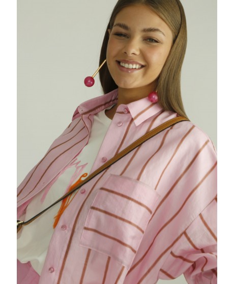 Camisa rosa rayas ALBA CONDE