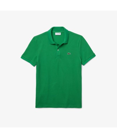 Polo piqué slim fit verde LACOSTE