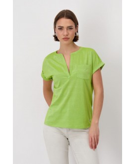 Camiseta pistacho pico bolsillo MONARI