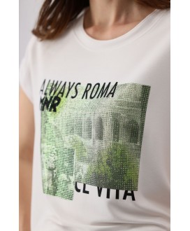Camiseta blanca Roma strass MONARI