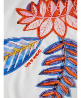 Camiseta estampado hojas multicolor LION OF PORCHES