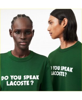 Camiseta unisex verde do you speak LACOSTE
