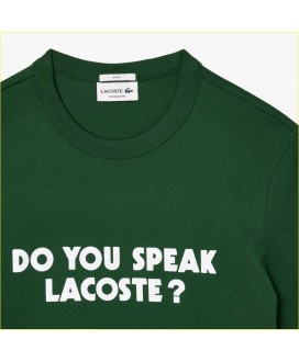 Camiseta unisex verde do you speak LACOSTE