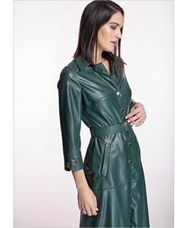 Vestido ecopiel verde ALBA CONDE