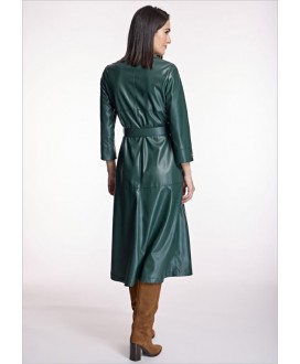 Vestido ecopiel verde ALBA CONDE