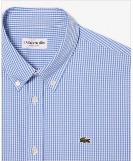 Camisa regular cuadro vichy azul/blanco LACOSTE