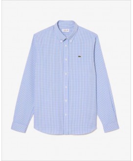 Camisa regular cuadro vichy azul/blanco LACOSTE