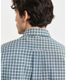 Camisa regular fit popelín cuadros pequeños verde GANT