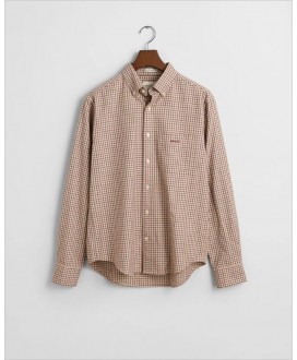 Camisa franela regular fit beige cuadros GANT