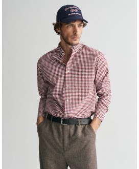 Camisa regular fit popelín cuadros vichy granate GANT