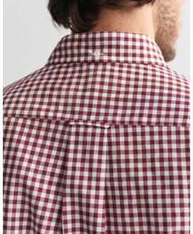 Camisa regular fit popelín cuadros vichy granate GANT