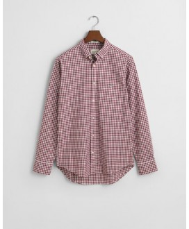 Camisa regular fit popelín cuadros vichy granate GANT