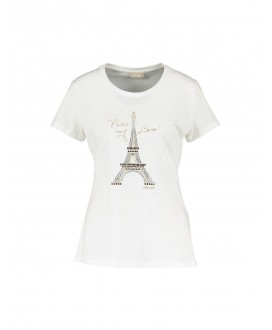 Camiseta blanca dibujo torre Eiffel LIU JO