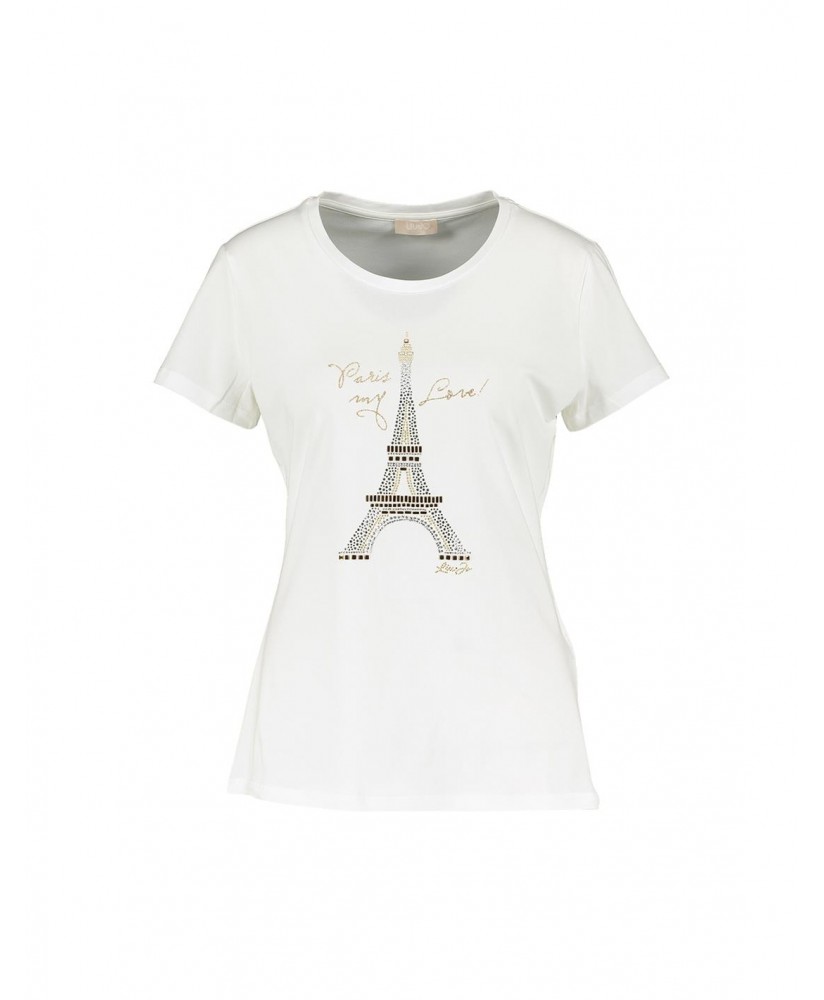 Camiseta blanca dibujo torre Eiffel LIU JO