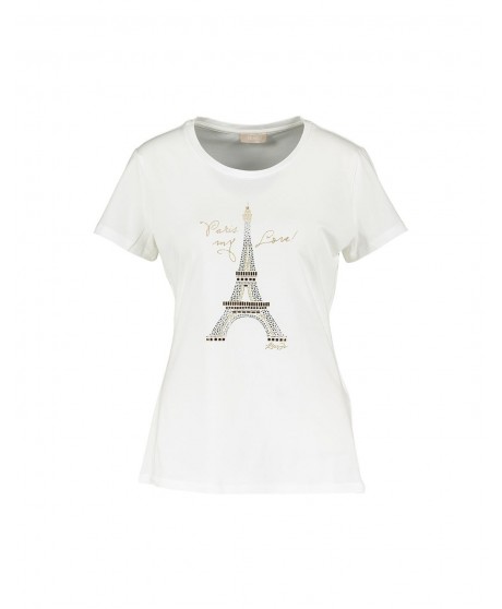 Camiseta blanca dibujo torre Eiffel LIU JO