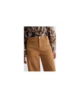 Pantalón camel tobillero bolsillo plastrón strass LIU JO