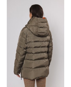 Parka caqui corta reversible interior naranja RINO&PELLE