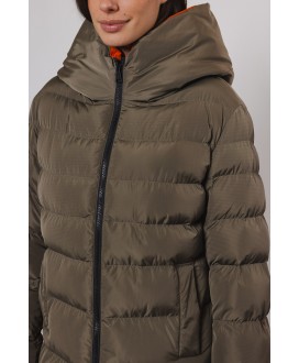 Parka caqui corta reversible interior naranja RINO&PELLE