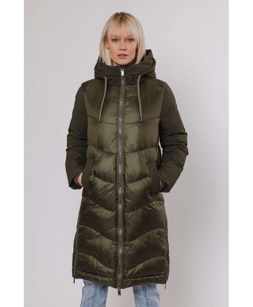 Parka acolchada caqui mangas nylon RINO&PELLE