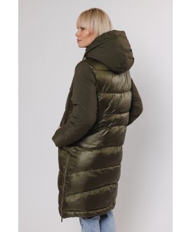 Parka acolchada caqui mangas nylon RINO&PELLE