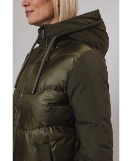 Parka acolchada caqui mangas nylon RINO&PELLE