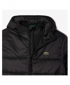 Chaqueta acolchada impermeable negro LACOSTE