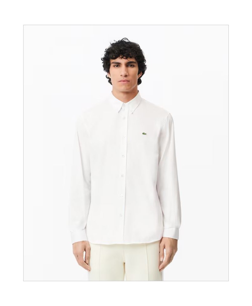 Camisa blanca algodón regular LACOSTE