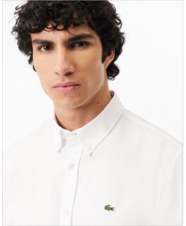 Camisa blanca algodón regular LACOSTE